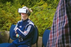 Girl tries VR at Camp Wavelength